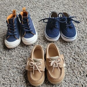Navy and Tan Kids Sneakers